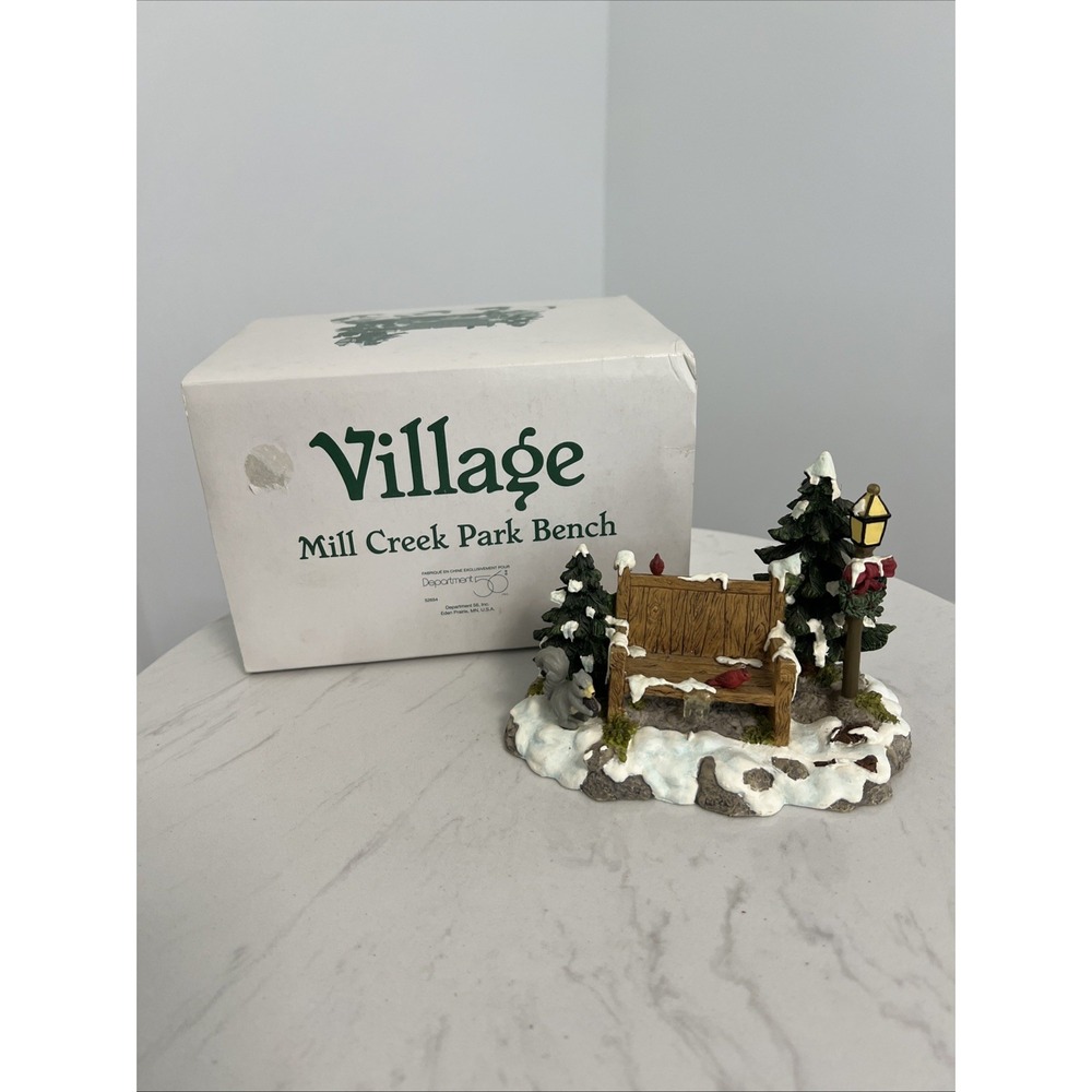 Dept 56 Mill Creek Park Bench‎ Christmas Village Accessory with Box #52654